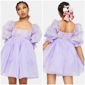 💕SELKIE💕 The Lilac Puff Dress ~ Light Purple Medium